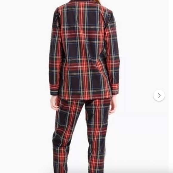 NWOT J.Crew Red Tartan Plaid Pajama set, XXS,  GD1228 - Picture 3 of 7